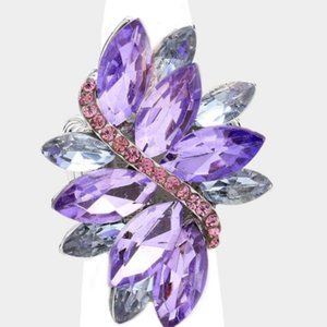 Marquise Crystal Cluster Stretch Ring